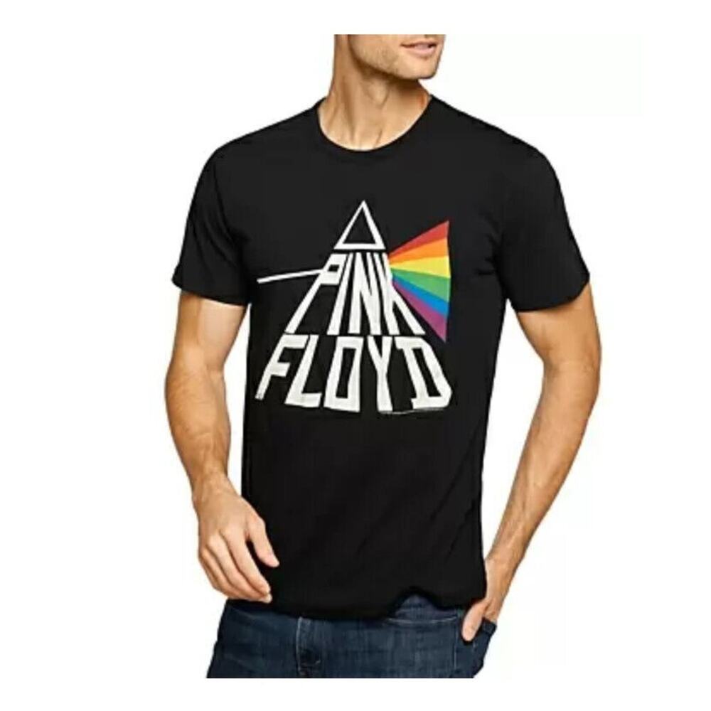 Chaser Men Pink Floyd Graphic Slim Fit Short Sleeve Tee Black Size L